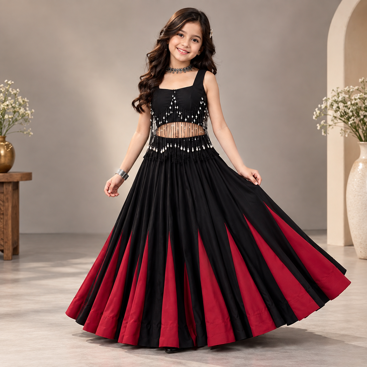 Pre Order : Noir Ruby Lehenga