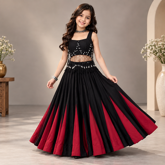 Pre Order : Noir Ruby Lehenga