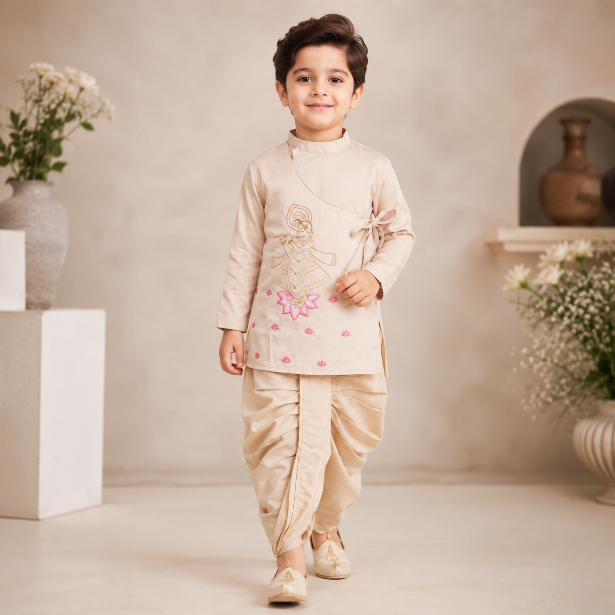 Pre Order: Lotus Krishna Dhoti Set