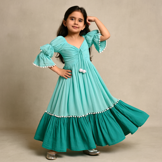 Pre Order: Blue Dress Lace Detailing