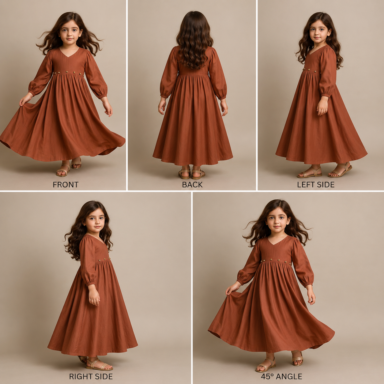 Pre Order: Brown Cotton Dress