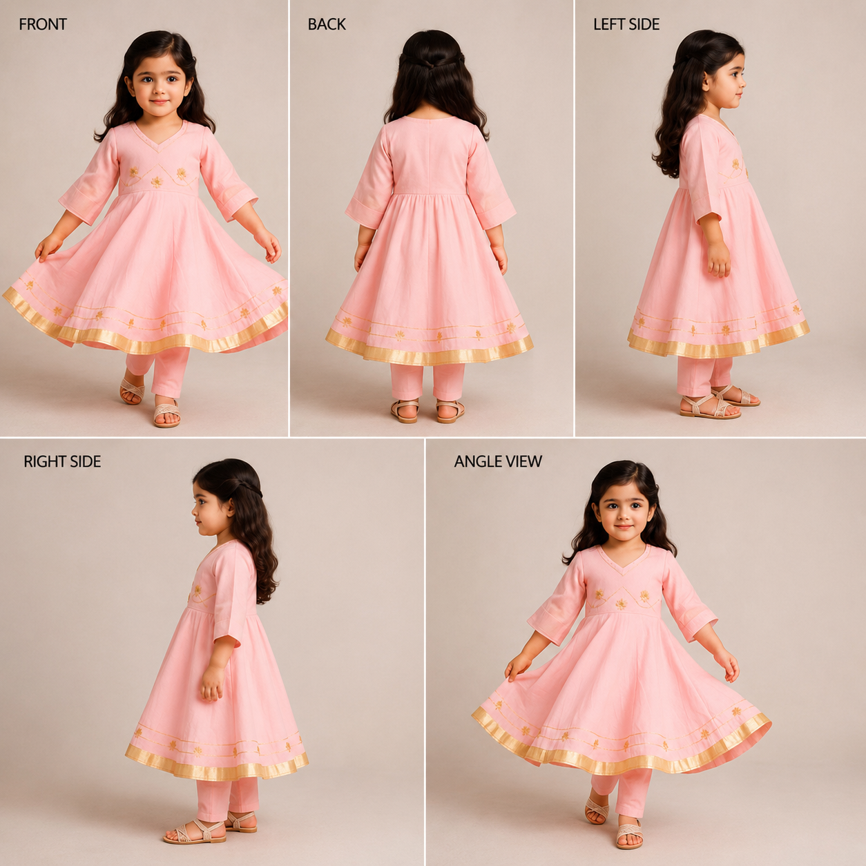 Pre Order: Gulal Baby Pink Anarkali Set