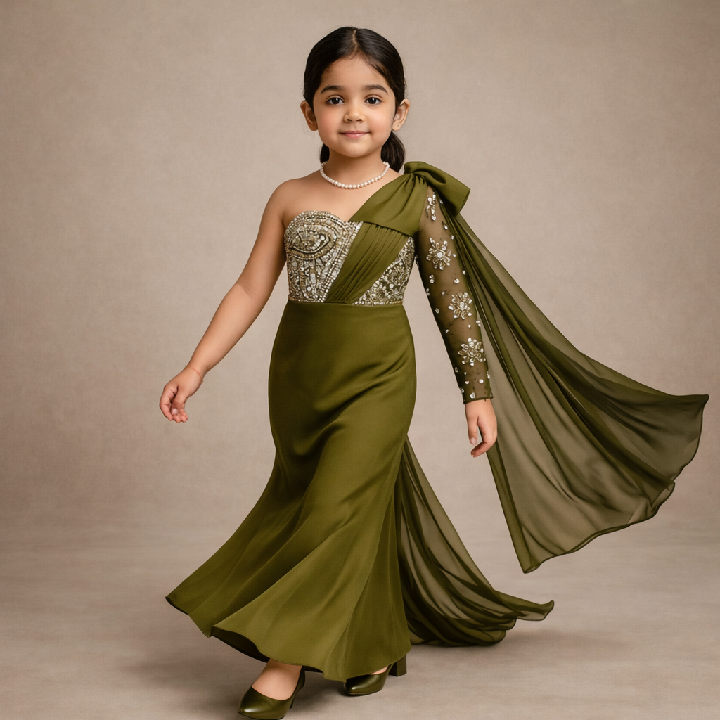 Pre Order: Mehndi Pearl Gown