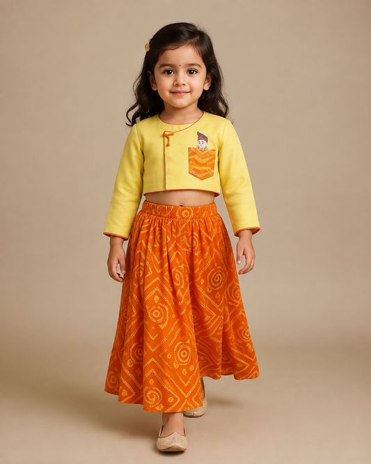 Pre Order : Radha Sunehri Lehenga Set