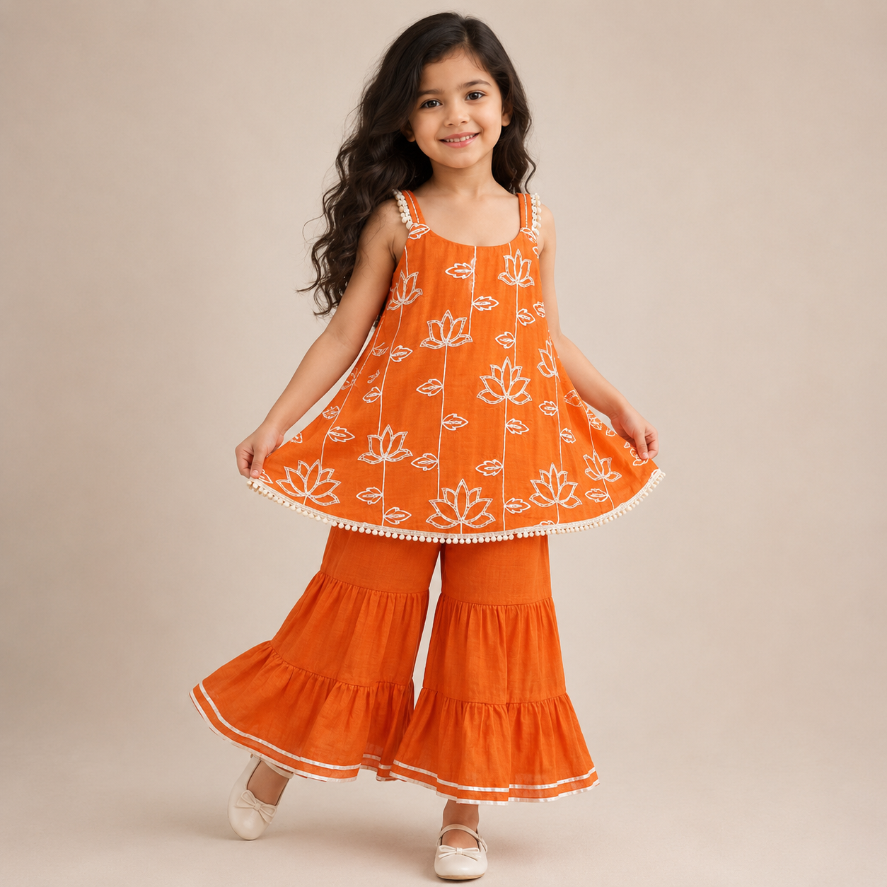 Pre Order: Lotus Glow Kurti With Sharara