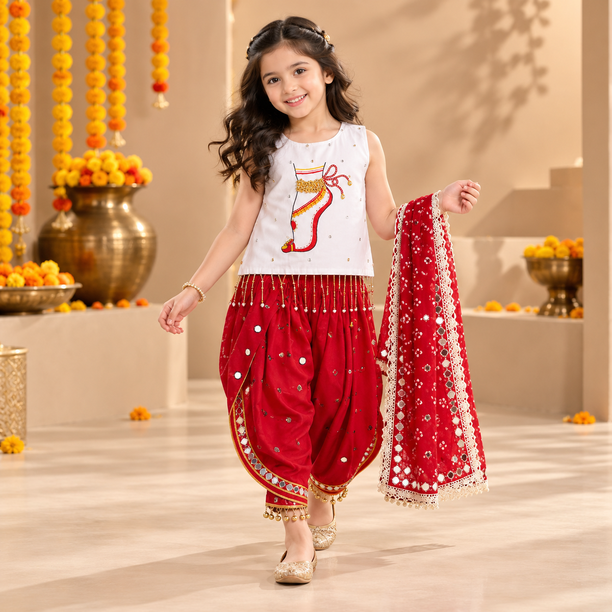 Pre Order: Ruby Raas Dhoti Set