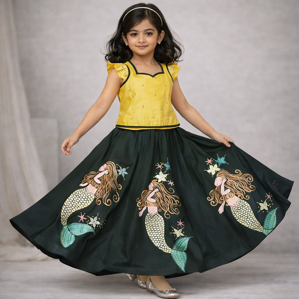 Pre Order: Mermaid Meadow Lehenga Set