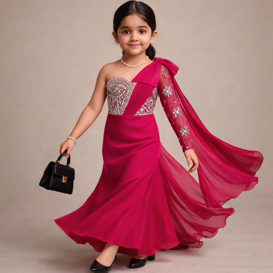 Pre Order: Hot Pink Pearl Gown