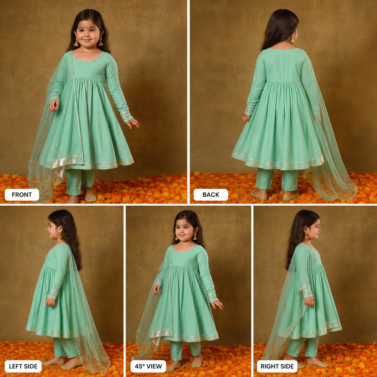 Pre Order: Anarkali with Dupatta Gota Detailing