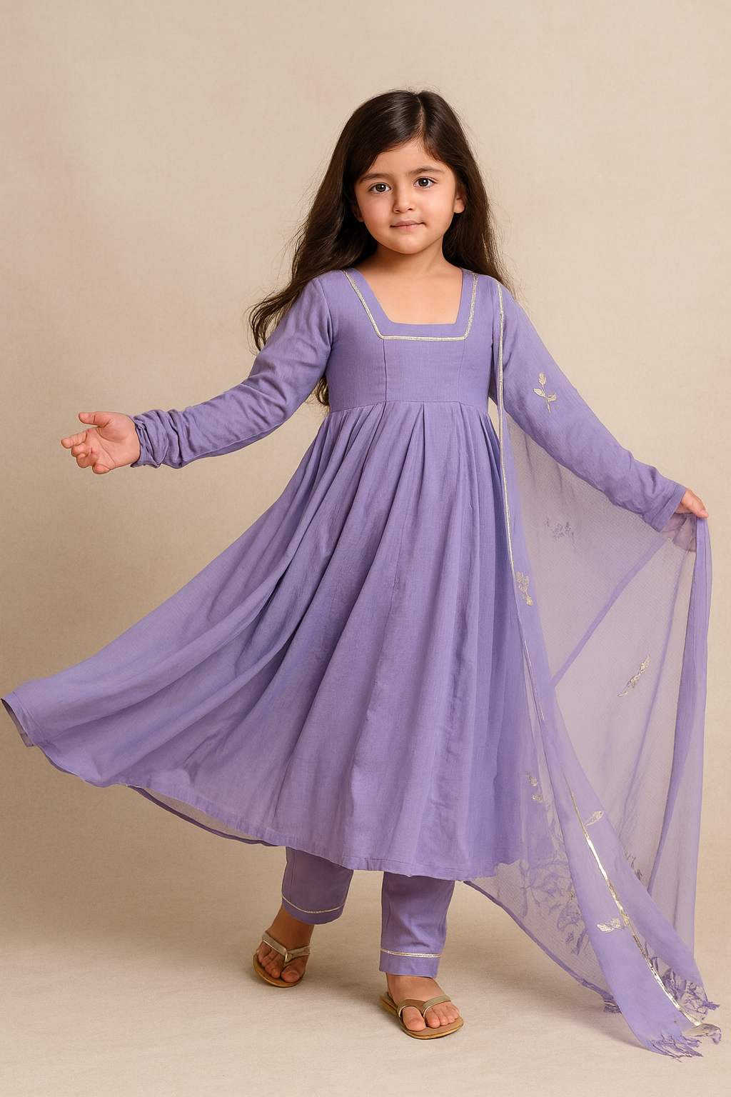Pre Order: Dusty Purple Anarkali Suit Set
