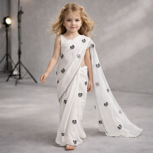 Pre Order: Lumi White Saree