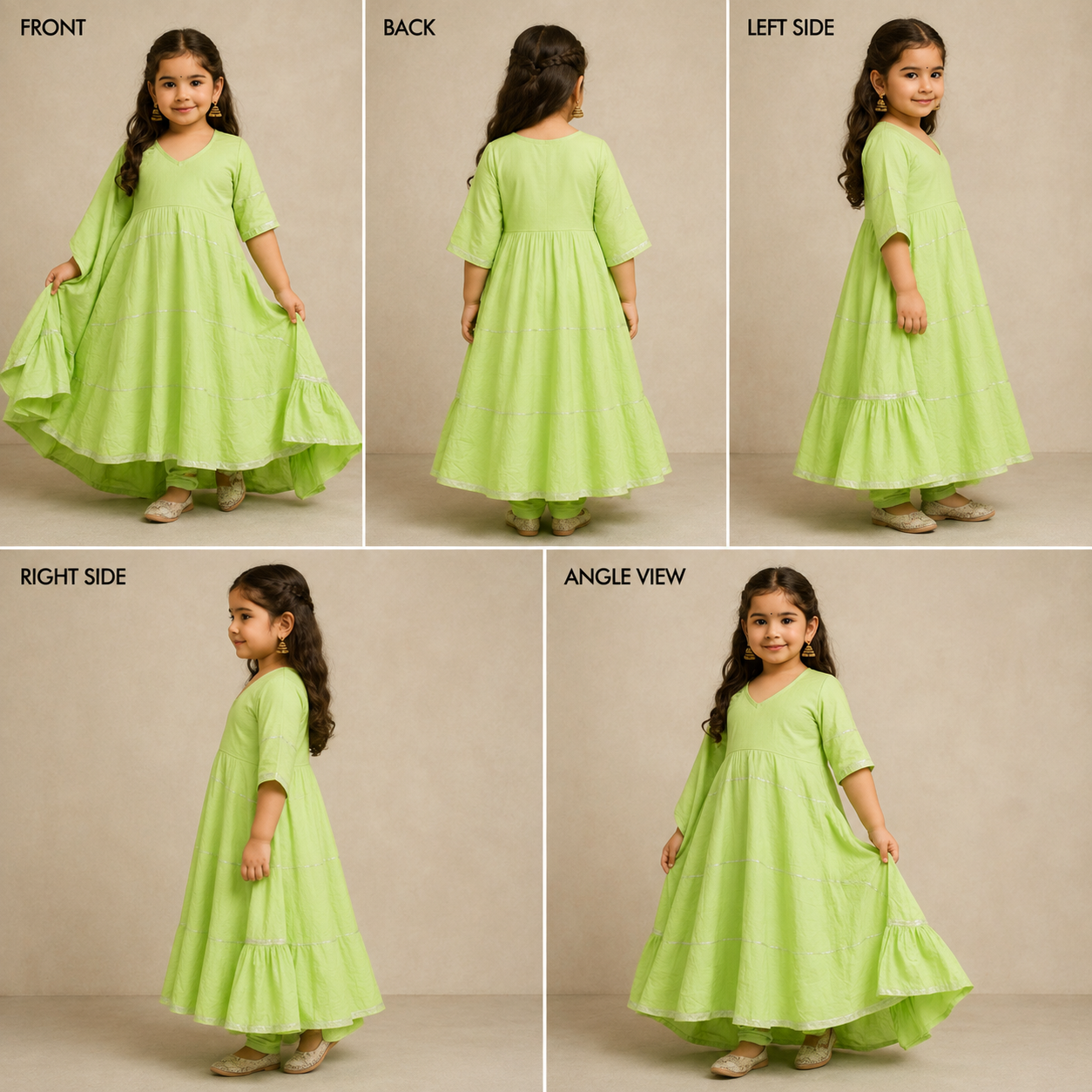 Pre Order: Zara Pastel Green Anarkali Set