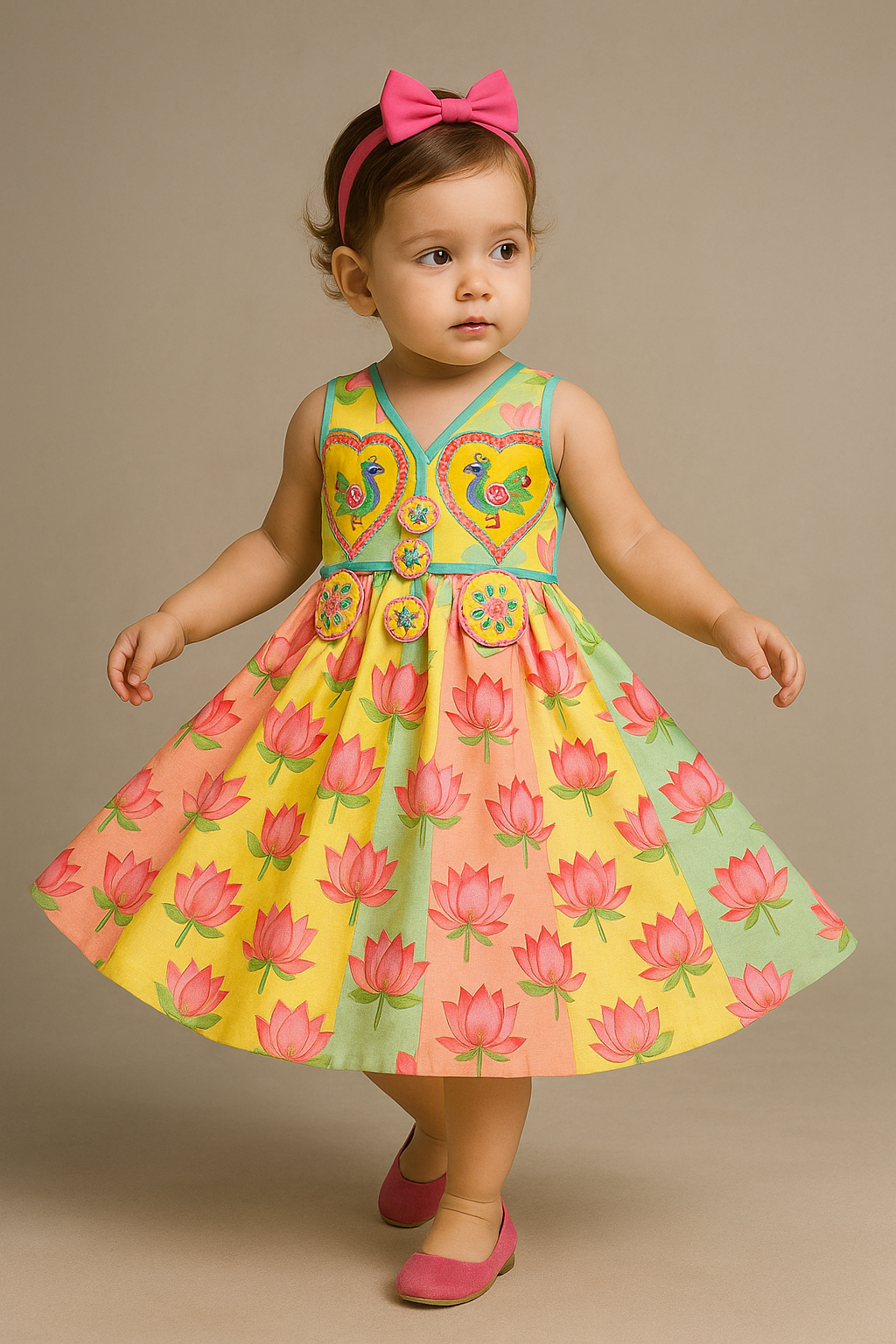 Pre Order: Exclusive Floral Multicoloured Flared Kurti