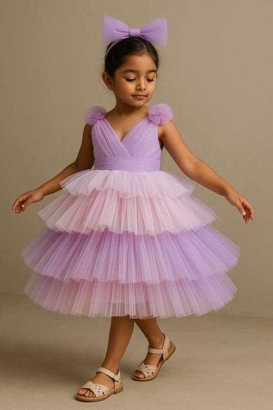 Pre Order: Exclusive Multicolour Layered Net Dress