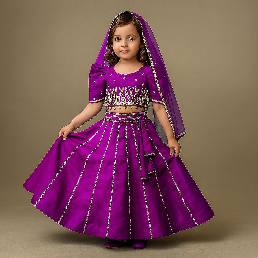 Pre Order: Top And Flared Lehenga With Net Dupatta