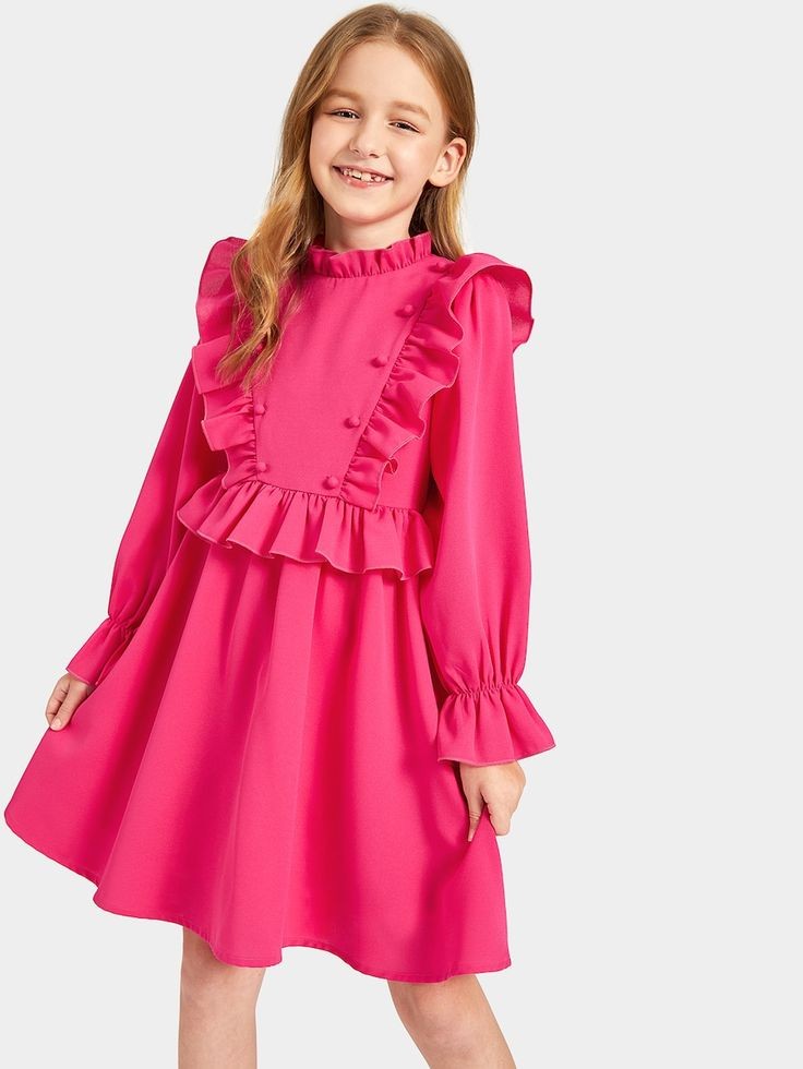 Pre Order : Admirable Frills Full Sleeves Cotton Dress