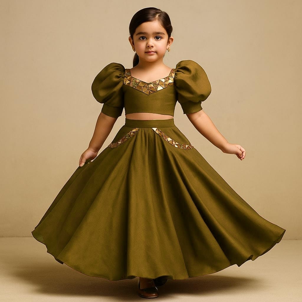 Pre Order: Embellished Top And Lehenga