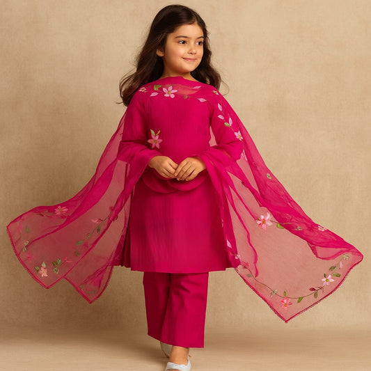 Pre Order: Hot Pink kurta Set