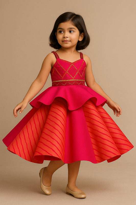 Pre Order: Exclusive Embroidered Pannel Dress