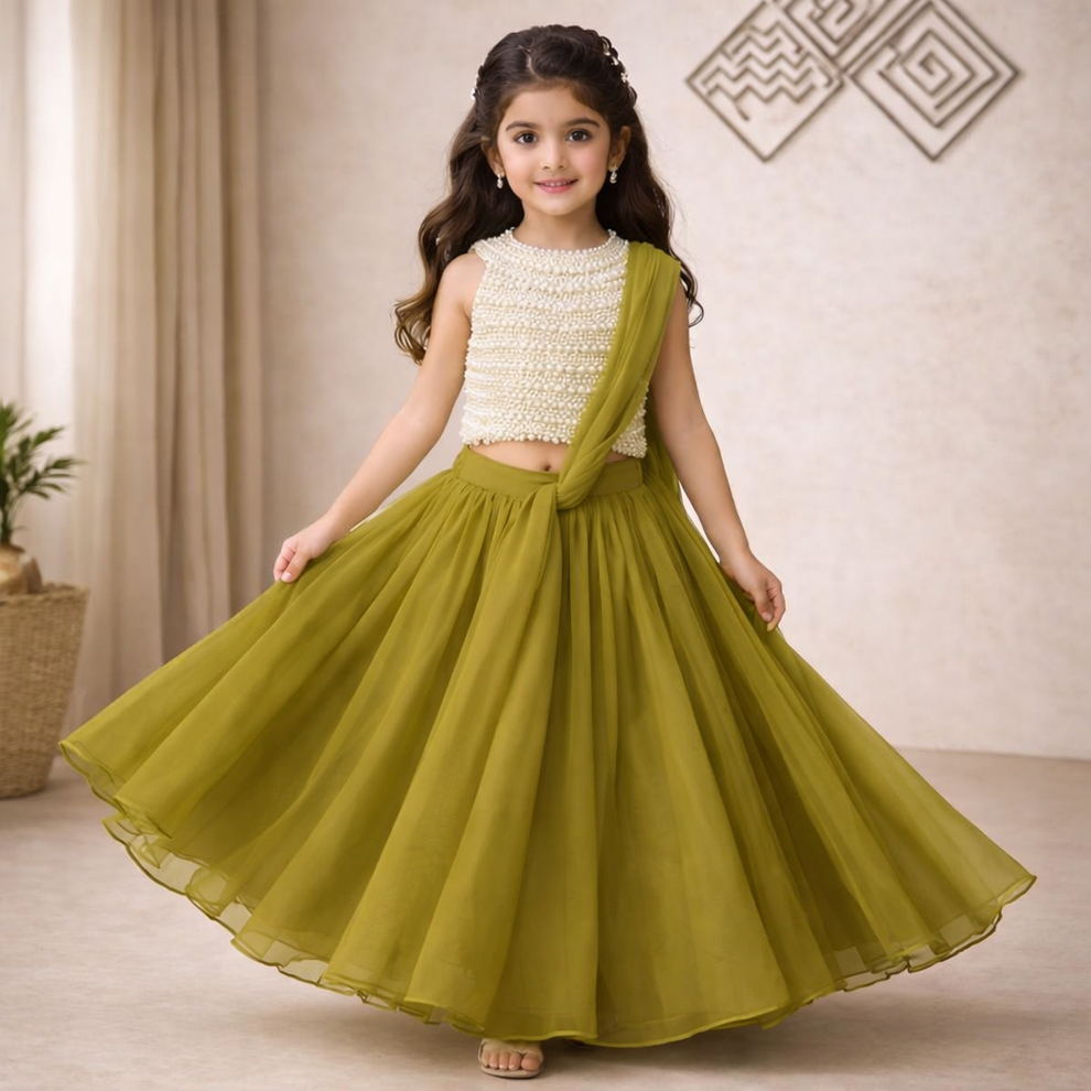 Pre Order: Rajkumari Pear Lehenga Set