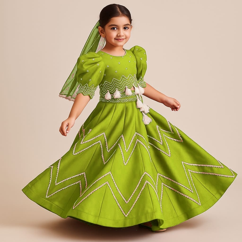 Pre Order: Embroidered Top And Lehenga With Net Dupatta