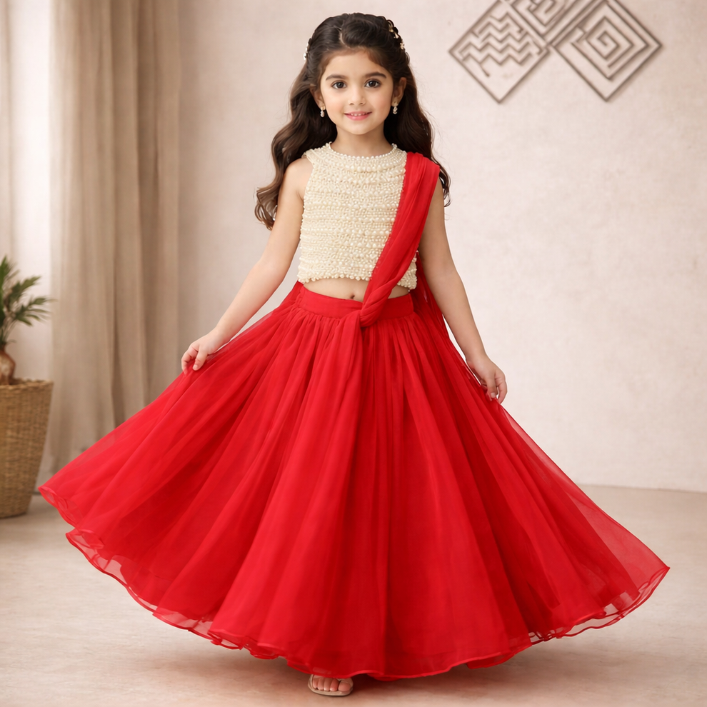 Pre Order: Rajkumari Pear Lehenga Set