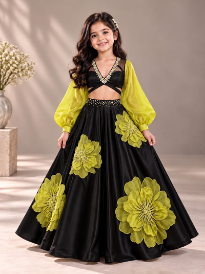 Pre Order: Lime Blossom Royale Lehenga