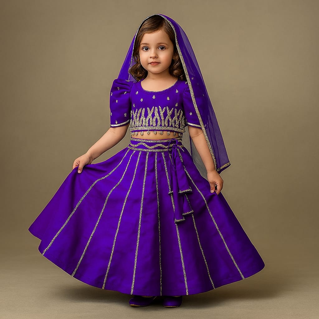 Pre Order: Top And Flared Lehenga With Net Dupatta