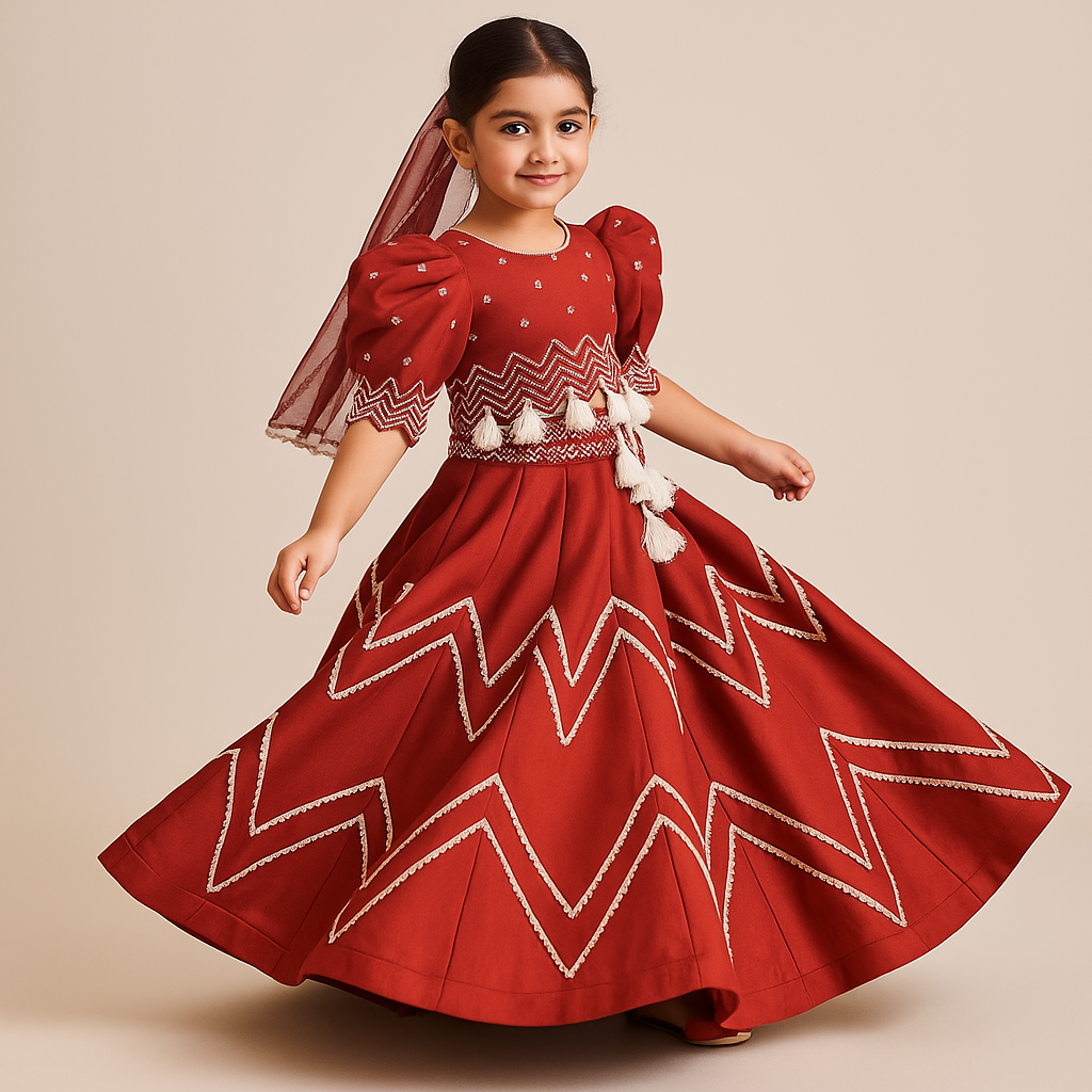 Pre Order: Embroidered Top And Lehenga With Net Dupatta