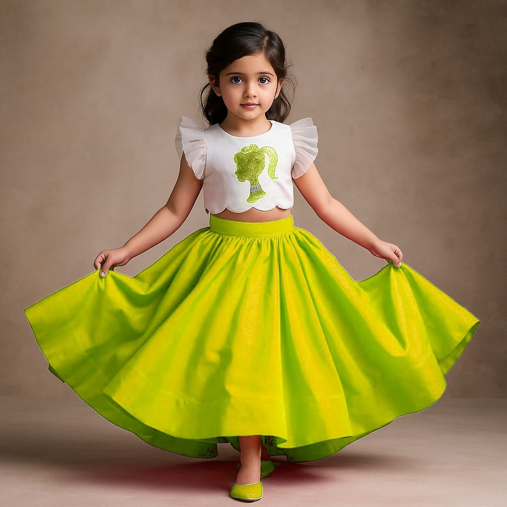 Pre Order: White Embroidered Top And High Low Lehenga