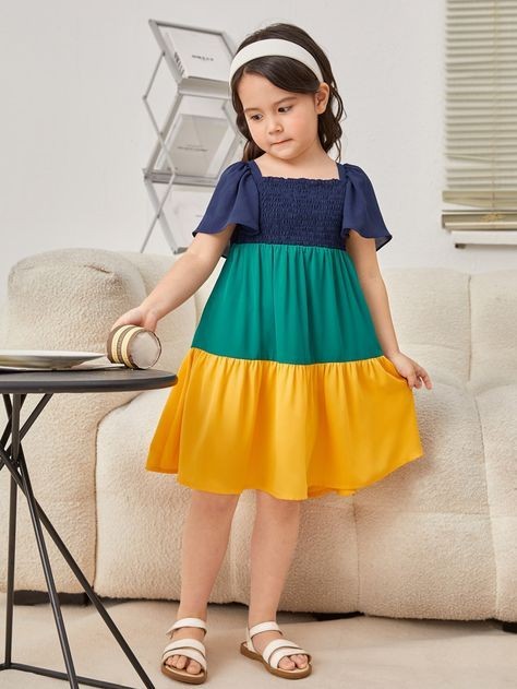 Pre Order: Lissome Three Colours Tiered Cotton Dress