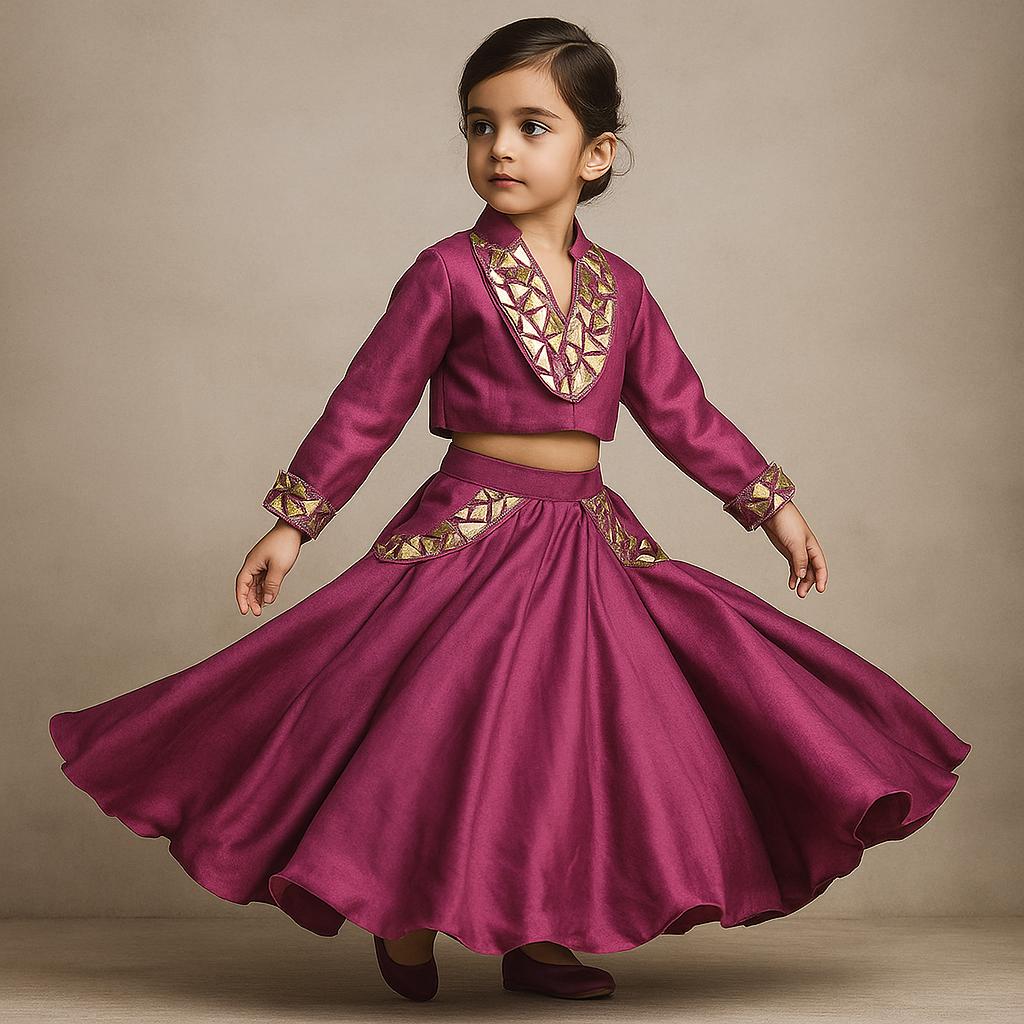 Pre Order: Embellished Top And Lehenga